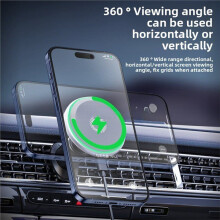 T50 Car Magnetic Phone Holder - 15W Fast Wireless Charger, for ,Magnet Car Mount, Air Vent/Dashboard Holder