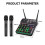 Audio Mixer with 2 Wireless Microphone 4 Channel UHF USB Delay Repaeat Effect Sound Mixing Console for PC Recording EU 9