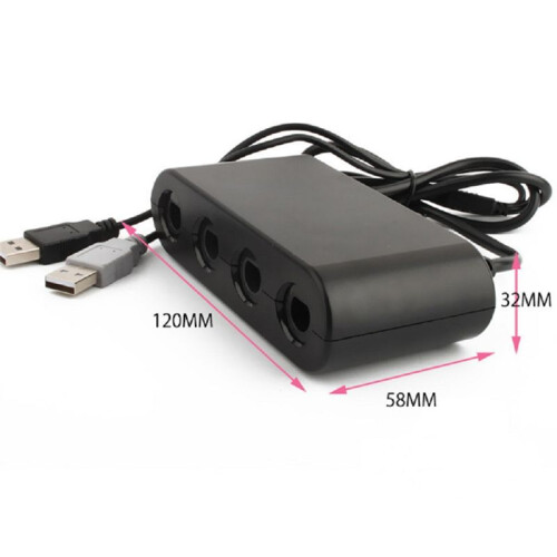 For GameCube Controller Adapter for   U and PC USB - 4  Connection Tap Converter for Multi-Player Games 2