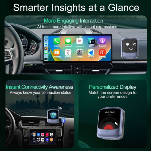 Wireless CarPlay Android Auto Adapter Android 13 AI Voice QCM6225 for Youtube Spotify for