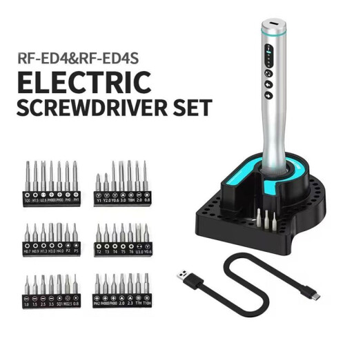 RF4 RF-ED4S Electric Screwdriver Set 42 Bits 4-Speed Multi-Function Tool for Mobile Phone Repair and Disassembly