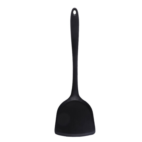 Hitzebeständiger Silikon-Spatel mit ergonomischem Griff, Schwarz 1