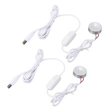 2 piezas de foco mini USB 5V Ø37mm, 6.6ft luz cálida
