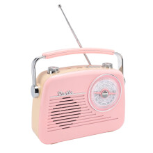 Haut-parleur Bluetooth portable rose, 1200mAh, avec FM, AM, SW, USB, prise EU