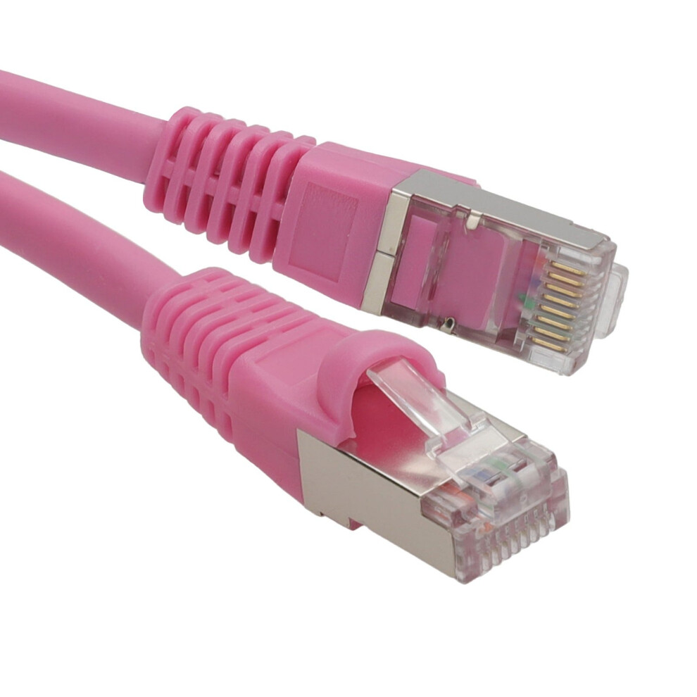 Kenable Cat6a Sstp Lszh Rj45 Network Ethernet Patch 10 Gigabit Cable 0.5M Pink