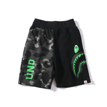 (Black,2XL)Summer Leisure New Popular Logo Camouflage Shark Head Printed Shorts Youth
