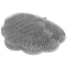 Wall-Mounted Hands-Free Back and Foot Scrubber with Suction Cups - Deep Clean and Exfoliate in the Shower Grey