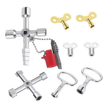 8 Piece Construction Machine Key Set, Universal Key Set, Multi-Purpose Square Wrench, for Controlling Radiators