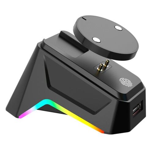 Wireless Mouse Magnetic Charging Base with Breathing Light Effect for  or  GPW4 Second Generation Black
