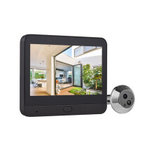 Tuya Wifi 2MP Türspionkamera Wireless Video Türklingel PIR Bewegungserkennung Home Security Schwarz