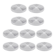10 Pack Front Round Reflector for Driveway Fence Gate Posts Trailers Reflectors with Center Mounting Holes White