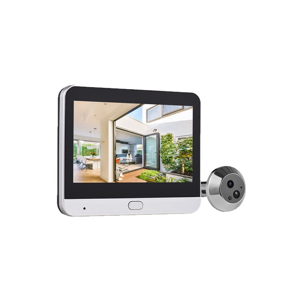 Tuya Wifi 2Mp Peephole Door Camera Wireless Video Doorbell Pir Motion Detection Home Security Silver 6032151771953