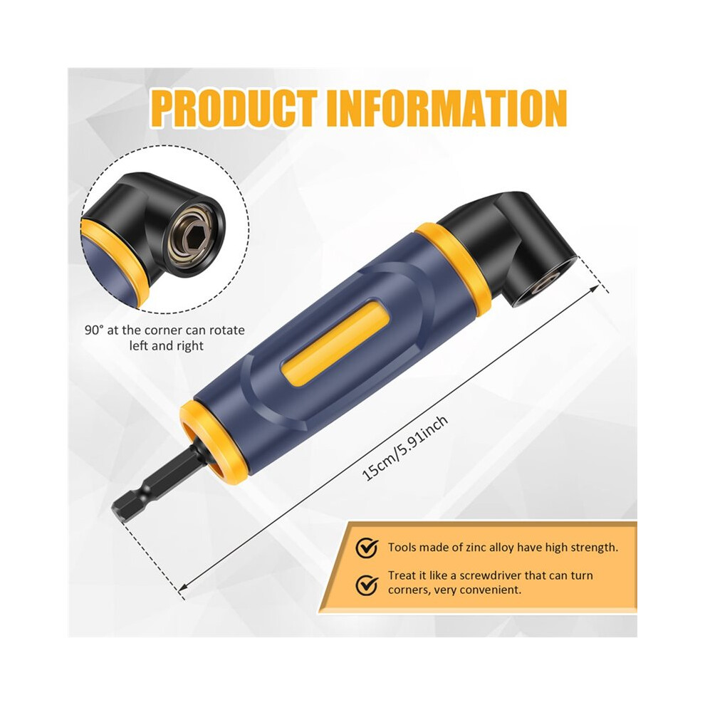 90 Degree Right Angle Drill Adapter Electric Screwdriver Corner Drill Adapter Corner Drilling For Woodworking 6034170000984