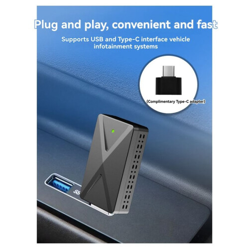 2 in 1 Carplay Box Wireless Carplay Adapter Plug for Android Auto Wired Carplay to Wireless Plug 1