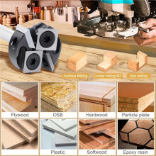 4 Flute Face End Milling Cutter for Wood 6mm Shank Planing Bits Insert-Style Spoilboard CNC Surfacing Router Bit