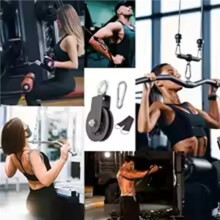Kółko do Maszyny do Ćwiczeń Silent Pulley z Obrotowym Mechanizmem 360 i Paskami do Zawieszania Oraz Karabińczykiem, do Samodzielnego Montażu