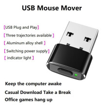 -Muis Jiggler AAN/UIT-Knop USB-Muisbewegingssimulator voor Kantoor Automatische Niet-Detecteerbare Muis Jiggler Zilver