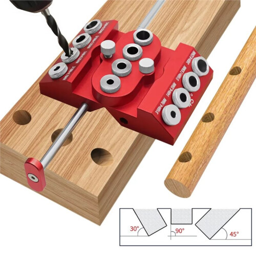 30/45/90 Degree Angled Drill Guide 4 Sizes Drill Hole Guide Jig for Stairs Handrail/Cable Railing 2