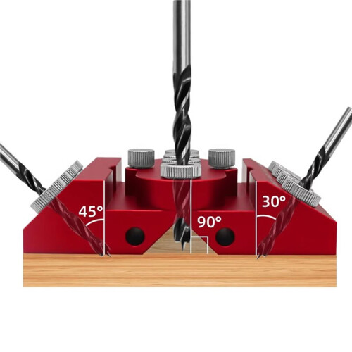 30/45/90 Degree Angled Drill Guide 4 Sizes Drill Hole Guide Jig for Stairs Handrail/Cable Railing