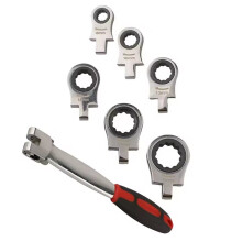 6-in-1 Wrench Set Shaking Replaceable Ratchet Wrench Set Interchangeable Heads, for Car Repair
