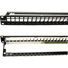 Excel Keystone Jack Mount 24 Port Patch Panel Metal Cable Management Bar 19 inch