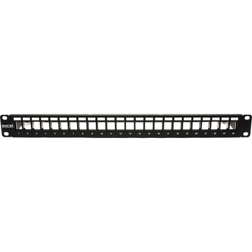 Excel Keystone Jack Mount 24 Port Patch Panel Metal Cable Management Bar 19 inch 1