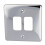 DETA G2802CH 2G Grid 2 Switch Outlet Single Plate Wall Slimline Faceplate Chrome 1