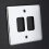 DETA G2802CH 2G Grid 2 Switch Outlet Single Plate Wall Slimline Faceplate Chrome 2