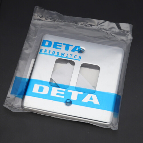 DETA G2802CH 2G Grid 2 Switch Outlet Single Plate Wall Slimline Faceplate Chrome 2