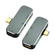 PC Computer Typ-C Verlängerungshub 3,55 mm Buchse PD100W USB3.0/USB2.0/USB3.1 -Kompatibler USB Extender YX04 X2