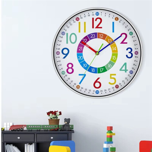 Relógio Digital de 12 Polegadas Silencioso para Casa, Quarto, Sala de Estar, Sem Perfuração de Parede, Alimentado Por Bateria, Relógio Eletrônico