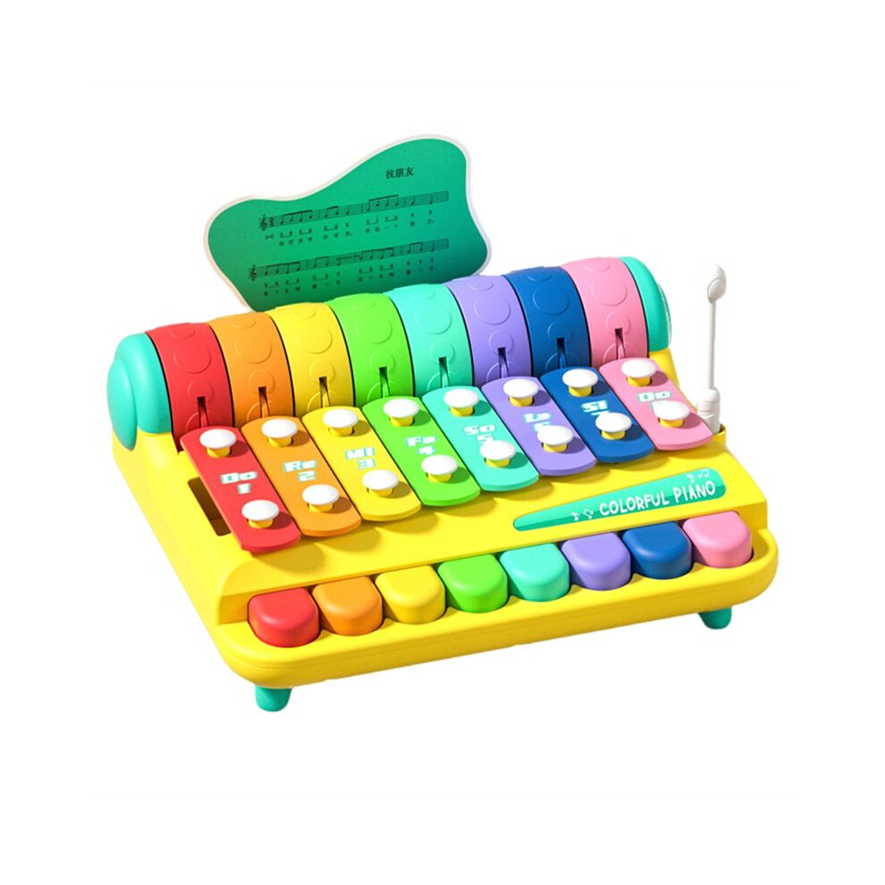 Children's Piano Toys Hand Percussion Instruments 2-In-1 Percussion Instrument Puzzle Eight Tones Hand Tapping Piano,B Tauoh