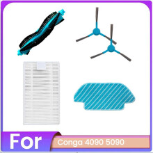 5PCS Vacuum Cleaner Brush Filter and Mop Cloth Set for Conga 4090 5090 Vacuum Cleaner Accessories Replacement Parts