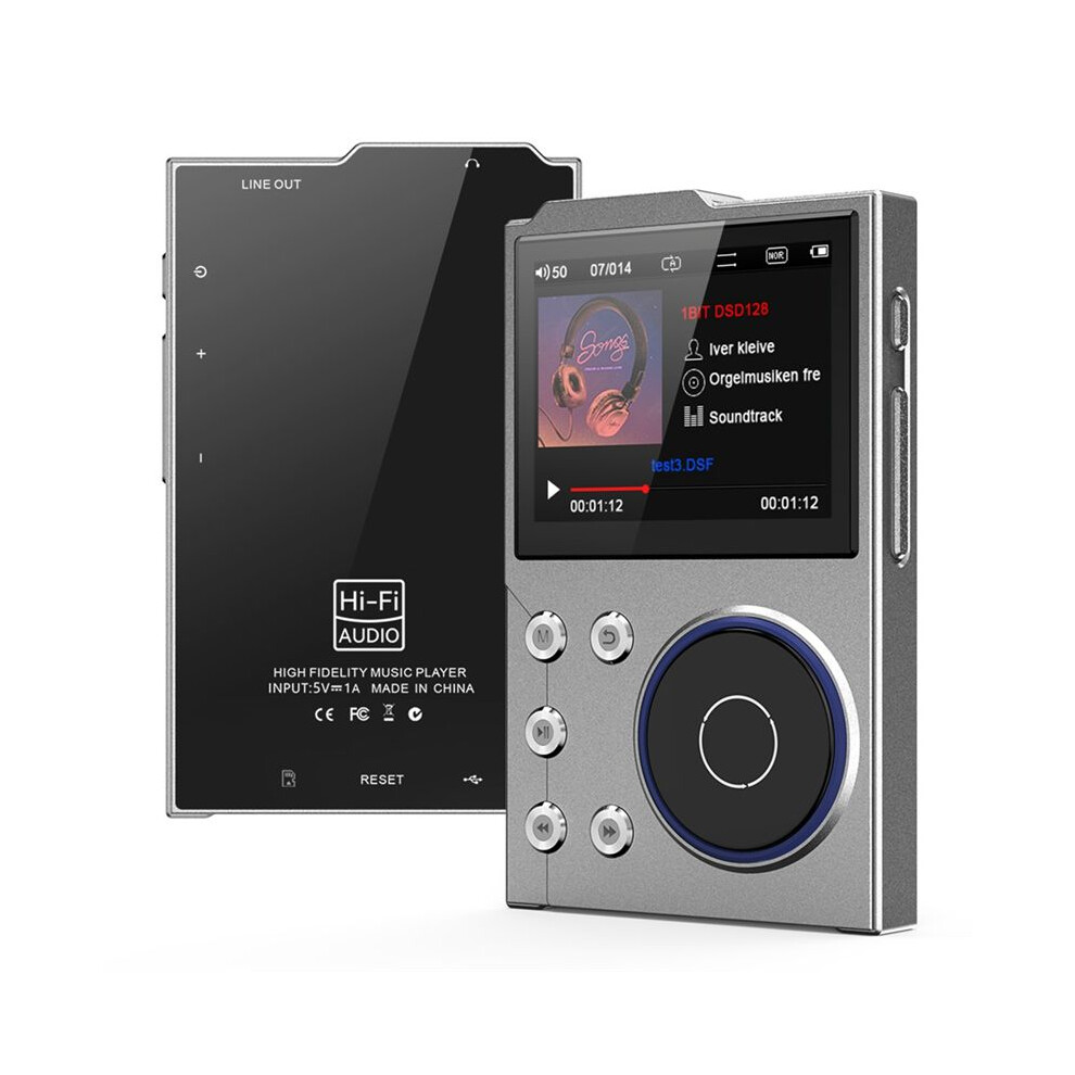 Hifi Mp3 Player 5.0 Lossless Audio Player Digital Music Player Portable Audio Player Build In 16G Card Gray 6032157694584