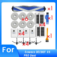 Replacement Parts for DEEBOT X5 PRO Omni Robot Vacuum Cleaner Roller Side Brush HEPA Filter Mop Pad Dust Bag