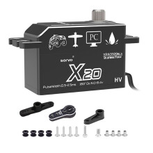 20KG PWM Moteur Servo Sans Balais Numérique Engrenage en Métal Complet Grand Couple Profil Bas Corps Court Servo pour Voiture Rc 1/8 1/10