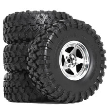 4Pcs 135mm Metal 2.2In Beadlock Wheel Rim Tire Set for 1/10 RC Crawler Car Axial SCX10 Wraith RR10 Capra TRX4 B