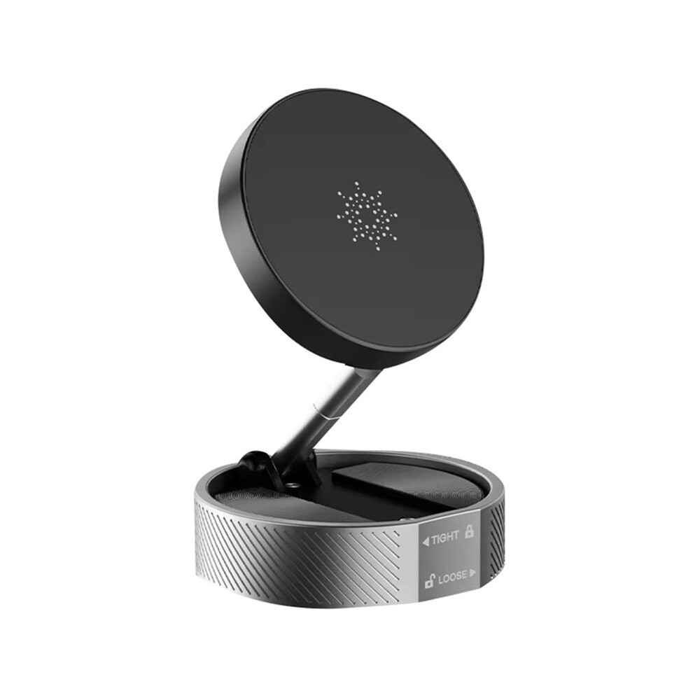 Magnetic Vacuum Car Mount Mobile Phone Holder Foldable Double-Sided Suction Cup 360 Rotation Smartphone Stand Silver 6032575396909