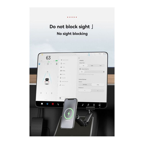 Per  Model 3 Model Y Supporto Magnetico Wireless Pieghevole per Telefono Supporto per Schermo Auto Supporto per Cellulare 1