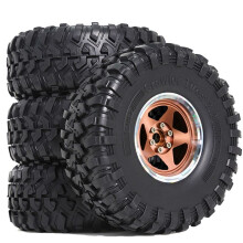 4Pcs 135mm Metal 2.2In Beadlock Wheel Rim Tire Set for 1/10 RC Crawler Car Axial SCX10 Wraith RR10 Capra TRX4 C