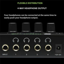 4-Way Headphone Amplifier 4 Channel Real Stereo Hifi Earphone AMP Audio USB Headphone Amplifier US Plug