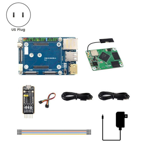 Core3566 Module Kit with Rockchip RK3566 Quad-Core Processor, for Raspberry Pi CM4 2GB+ 32GB Emmc with Wifi US PLUG 2