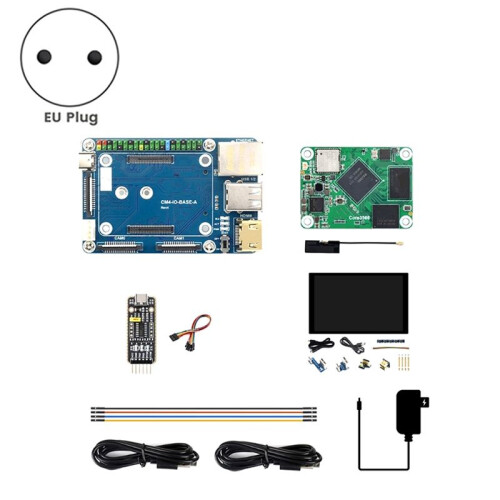 Core3566 Module Kit RK3566 Quad-Core Processor, with 8-Inch -Compatible Touch Screen for Raspberry Pi CM4 EU PLUG 1