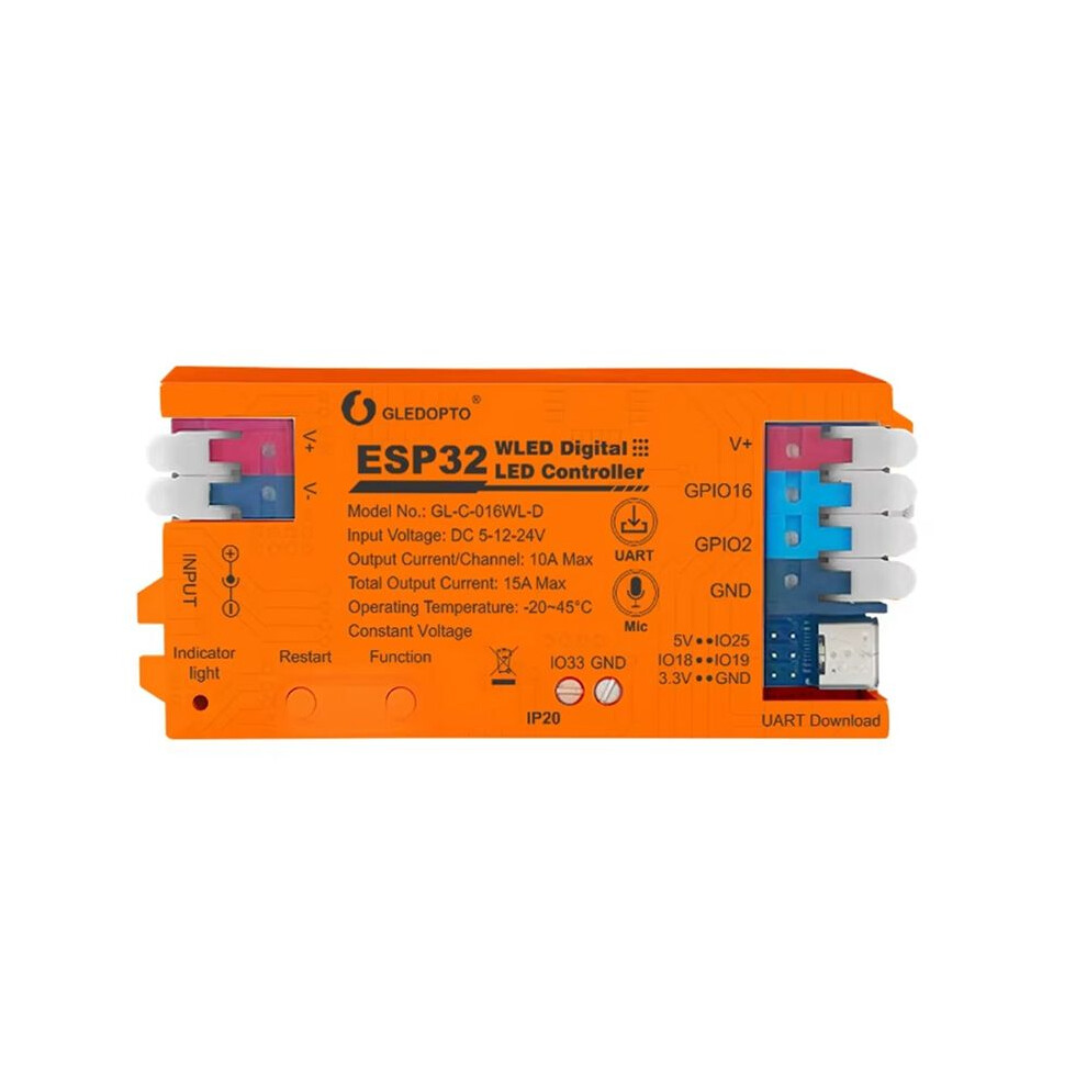 Gledopto Esp32 Wled Led Controller Dynamic Works Addressable Digital Ws2811 Ws2812 Sk6812 Tm1814 Ws2813/15 Strip Light 4711519495411