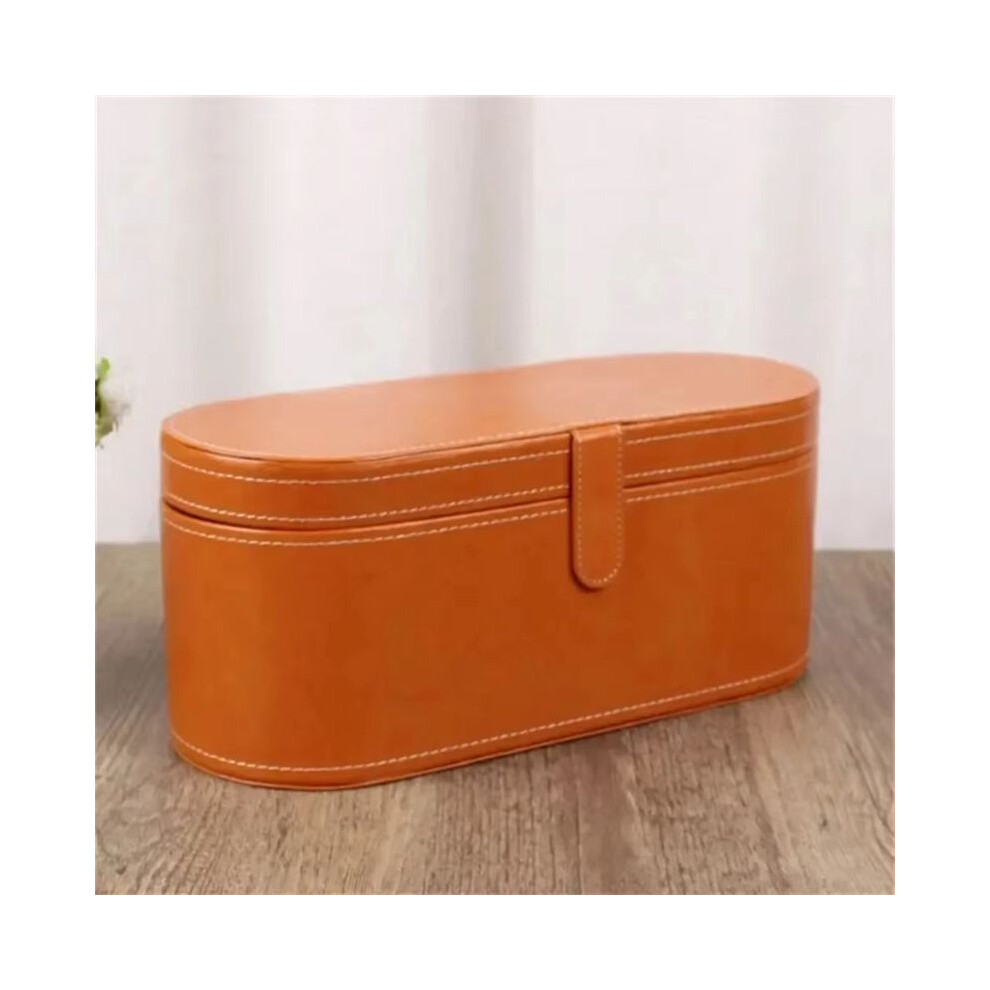 Portable Travel Hair Dryer Case Storage Bag PU Leather Protection Dustproof Organizer Box for  Hair Dryer Black