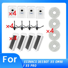 16 Pcs for Deeboot X5 Omni / X5 Pro Omni Sweeper Accessories Side Brush Filter Rag Dust Bag Cleaner Parts
