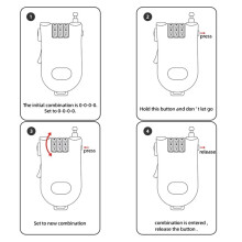 Universal Motorcycle Helmet Password Lock Telescopic Wire Rope Cable Anti-Theft Safety Lock Suitcase Helmet Gray