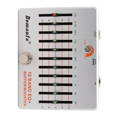 Demonfx 10 Band EQ+Bass Guitar Boost Buffer Pedal Effect Equalizer Boost Buffer 1