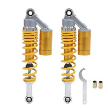 (As show, One size) Go Kart Shock Absorber Pair Motorcycle Shock Absorber Rear Suspension Spring 340mm Universal for ATV SUV(Yellow)