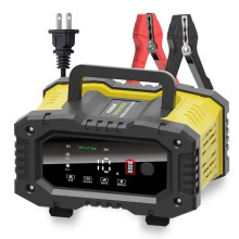 FOXSUR 10A/5A Car Motorcycle Battery Charger 12V/24V Charger Lithium AGM GEL Lead-Acid LiFePO4 Battery Charger US PLUG